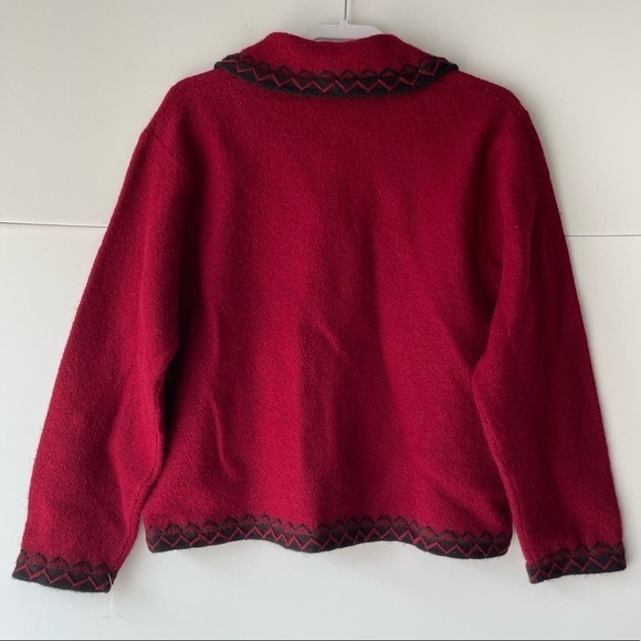 NEW! ($60) Sarah Spencer Wool Blazer Jacket Coat Red Cardigan Sweater Top, Sz L - Picture 8 of 12